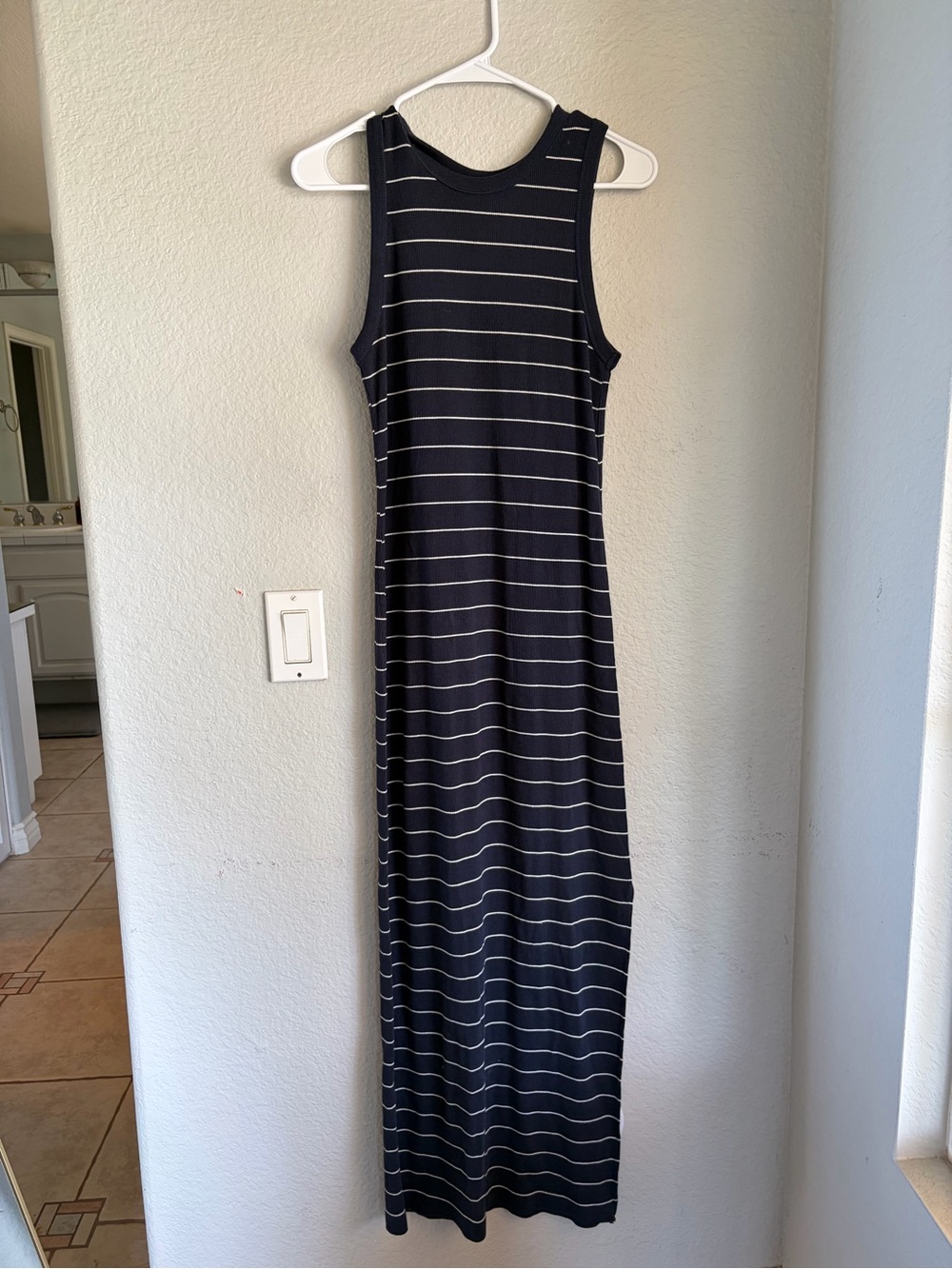 Universal Thread Black and White Striped Sleeveless Maxi Dress